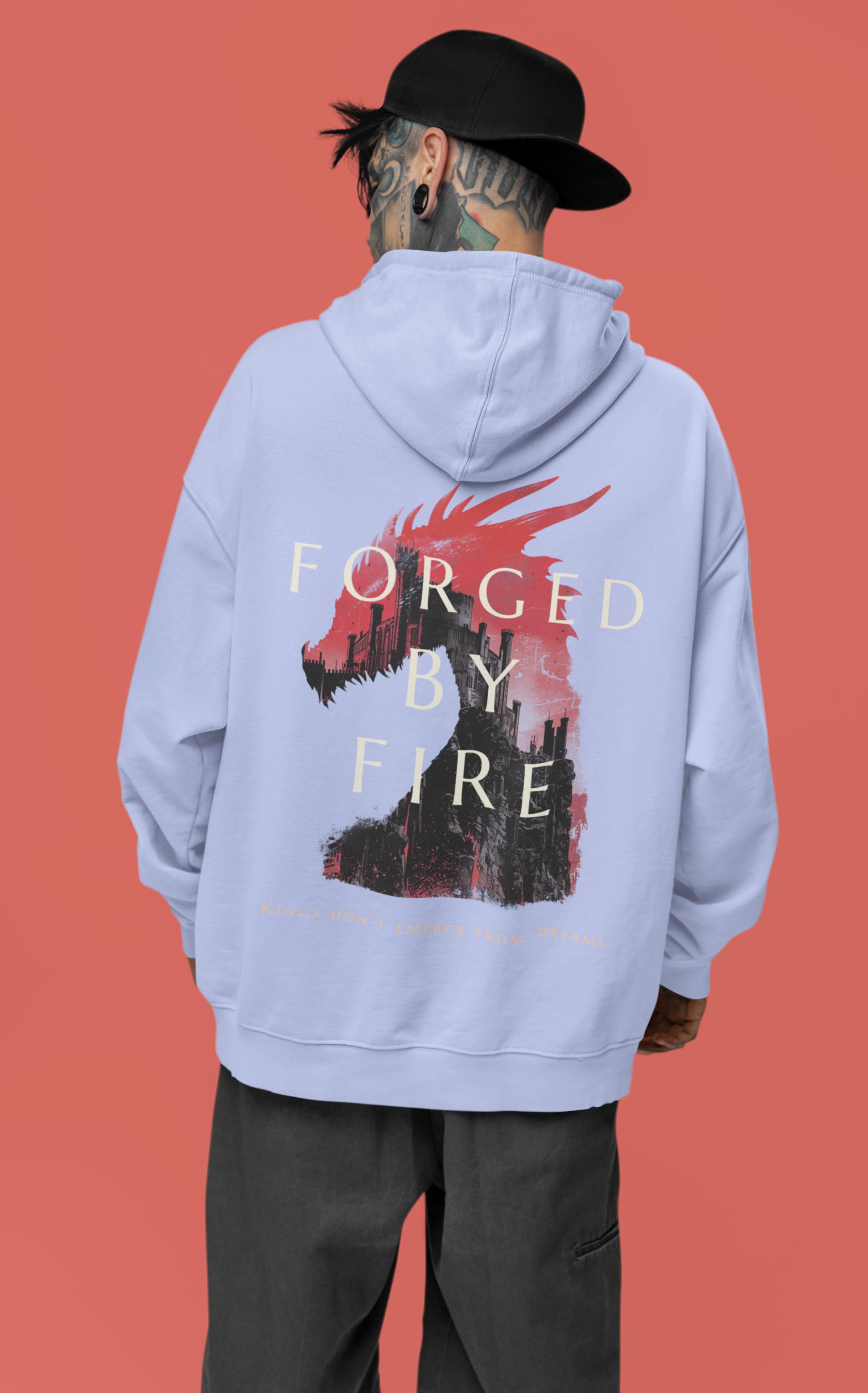 Men's Oversized Custom Hoodie in Perano Color