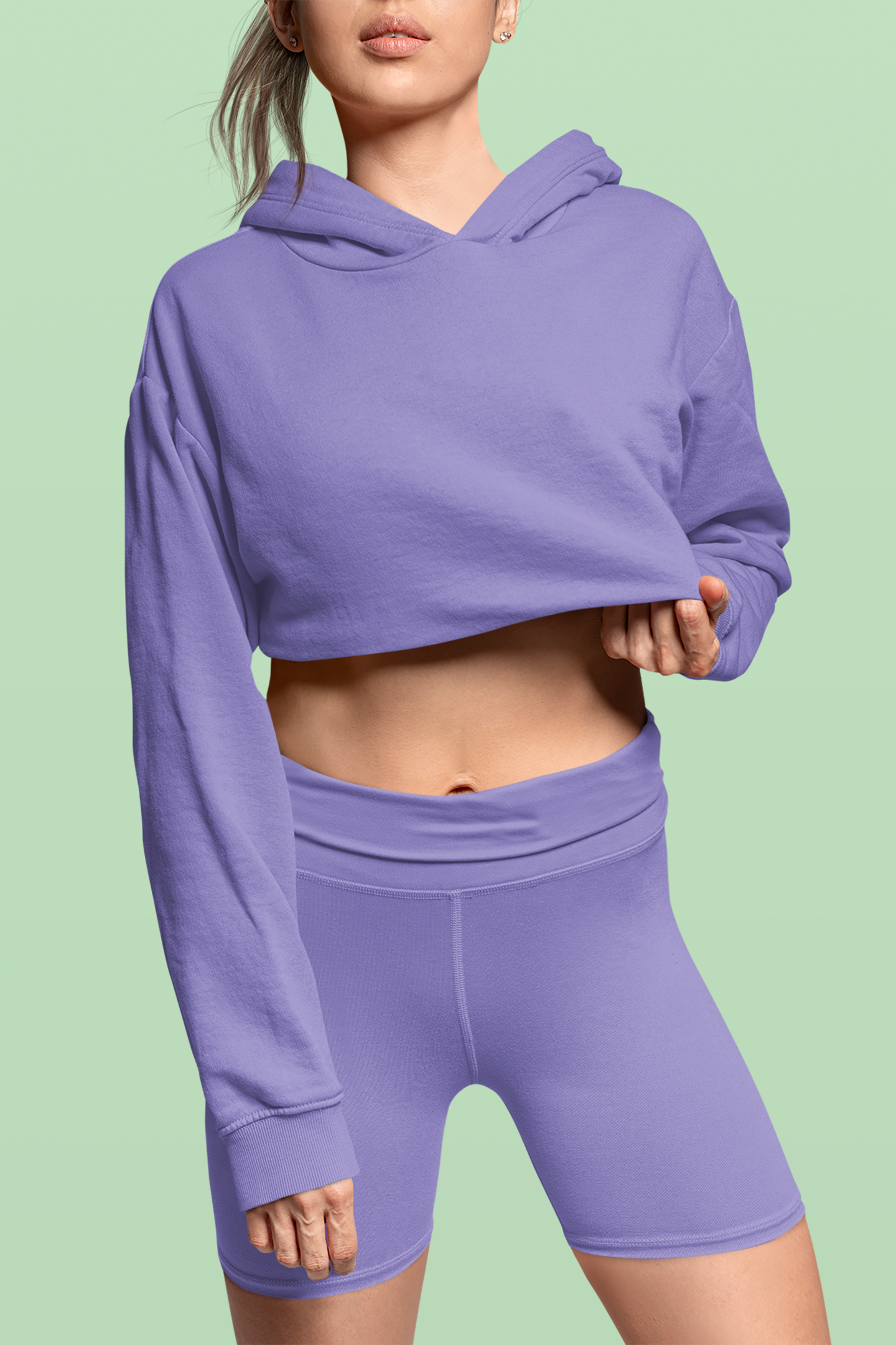 Women’s Crop Hoodie Blue Marguerite