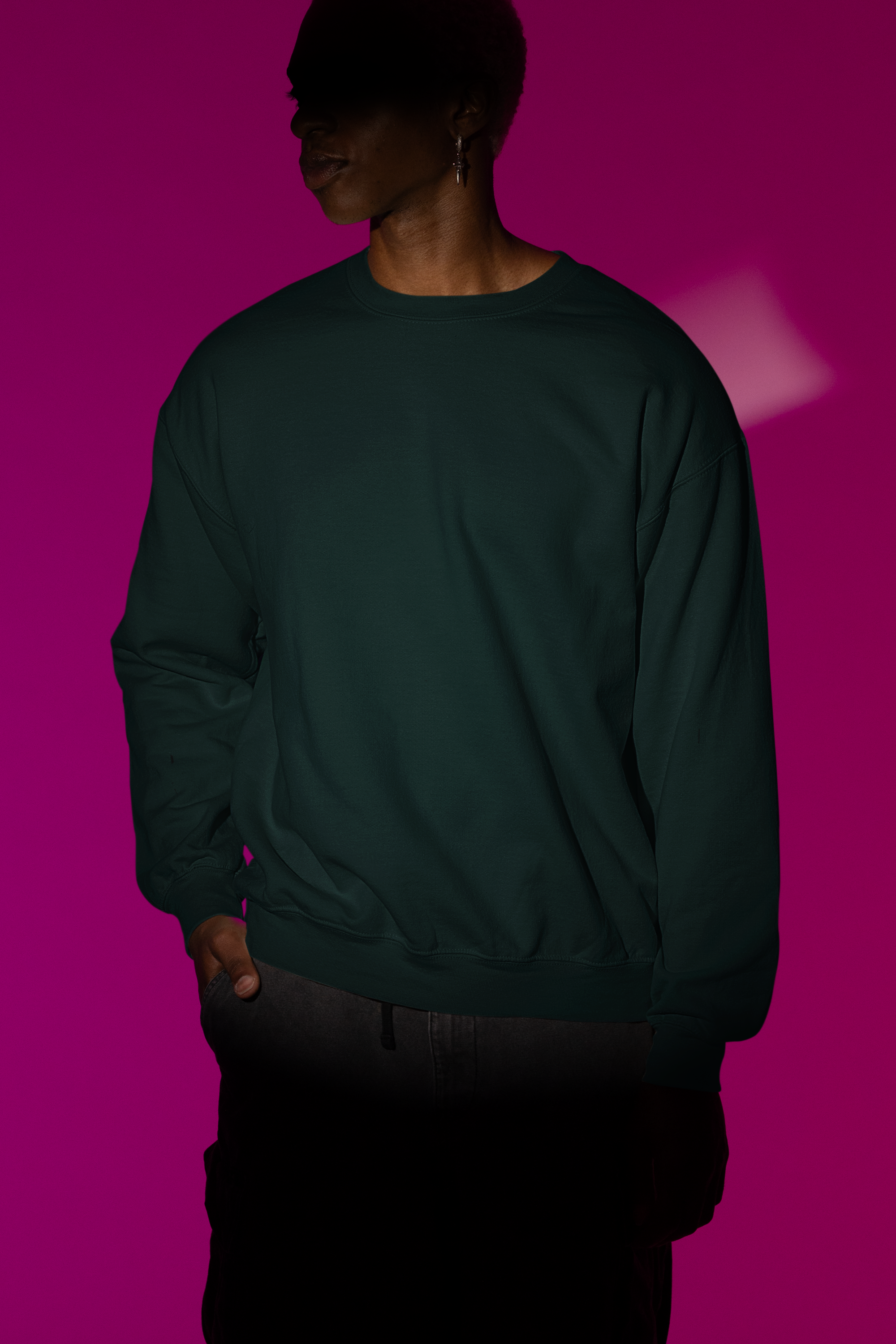 Colors Quee Men’s Cotton Sweatshirt/Bottle Green