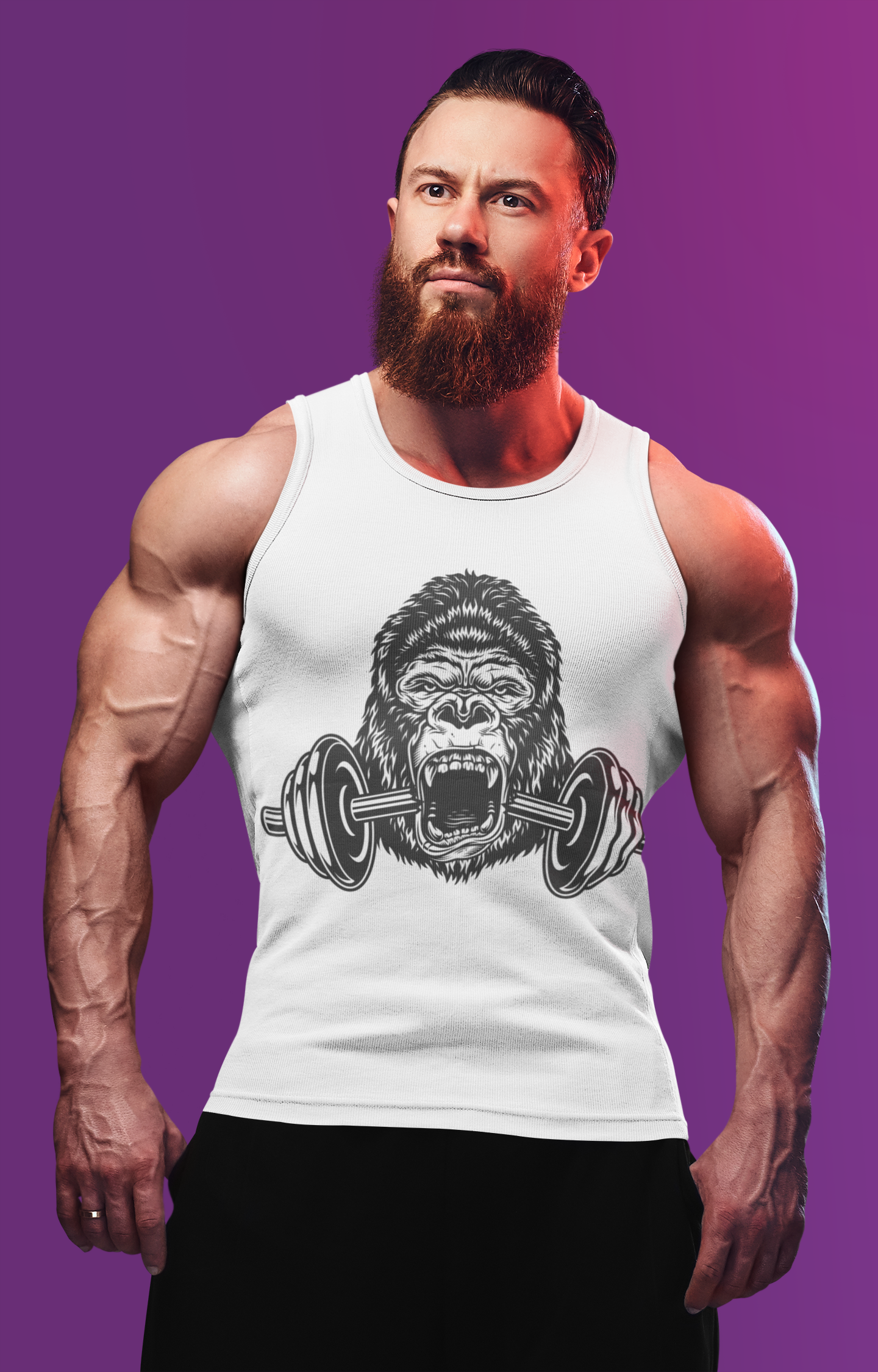 Active Gym Tank Top White Gorilla For Men