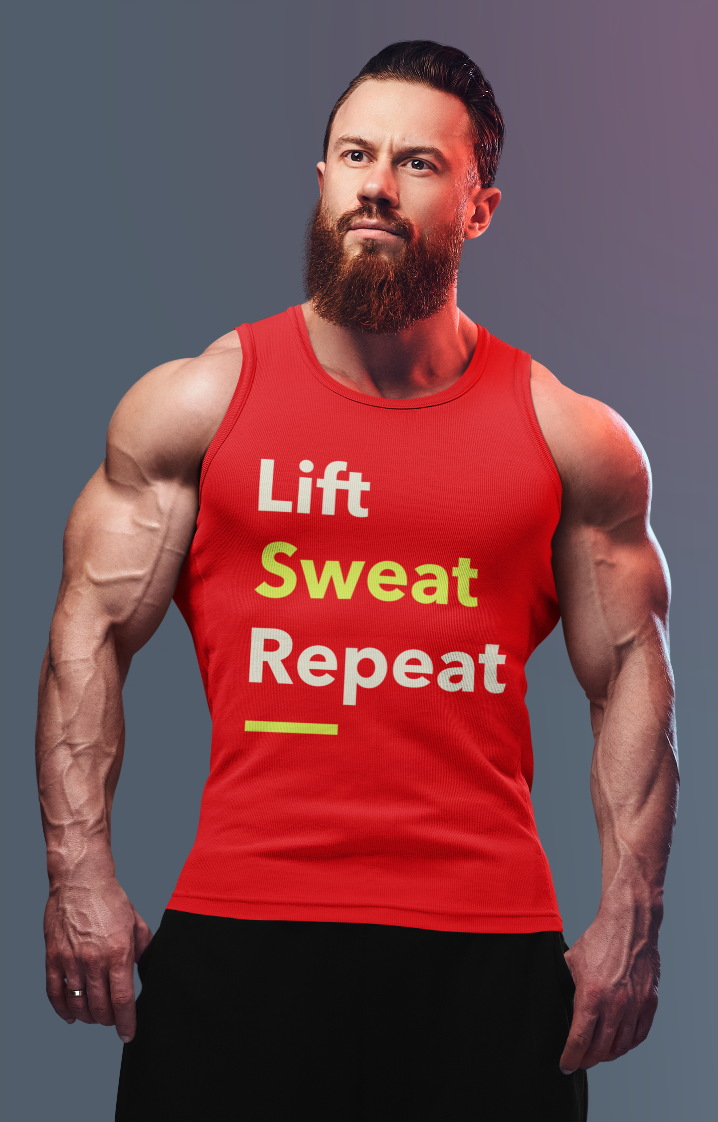 Active Gym Tank Top Dark Red Lift Sweat Repeat For Men