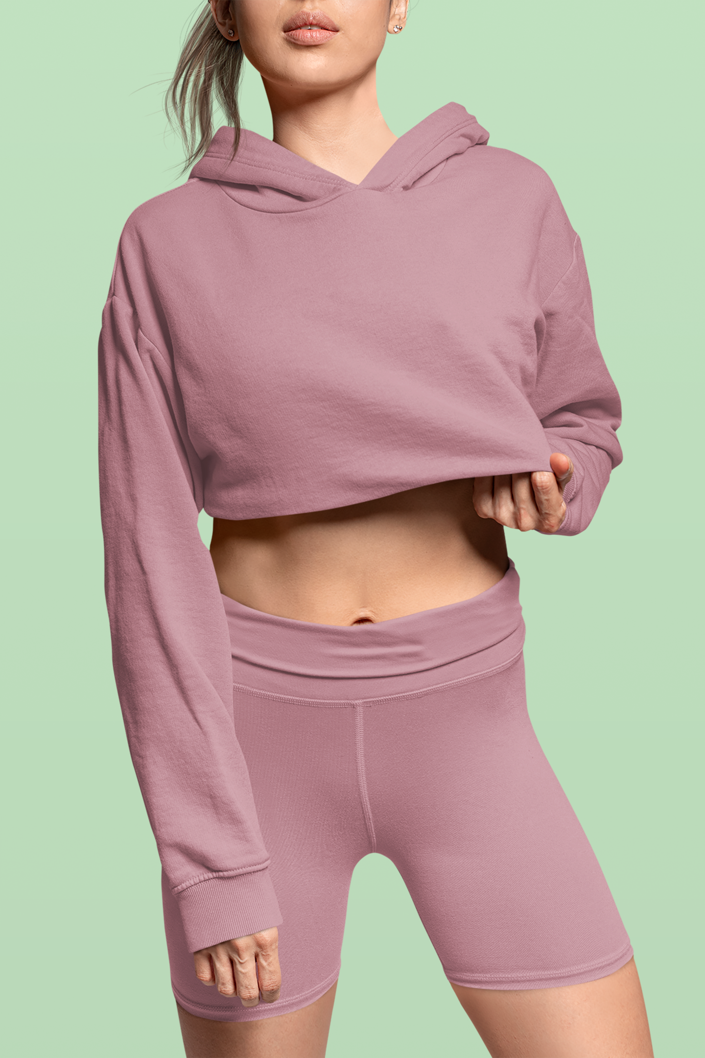 Women’s Crop Hoodie Old Rose