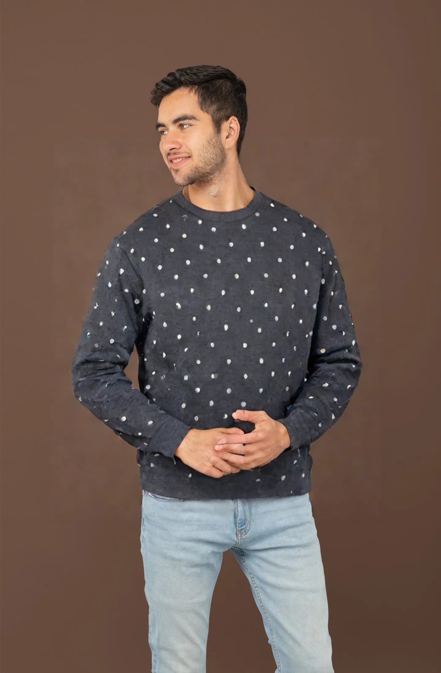 Premium Men’s Printed Grey Sweatshirt