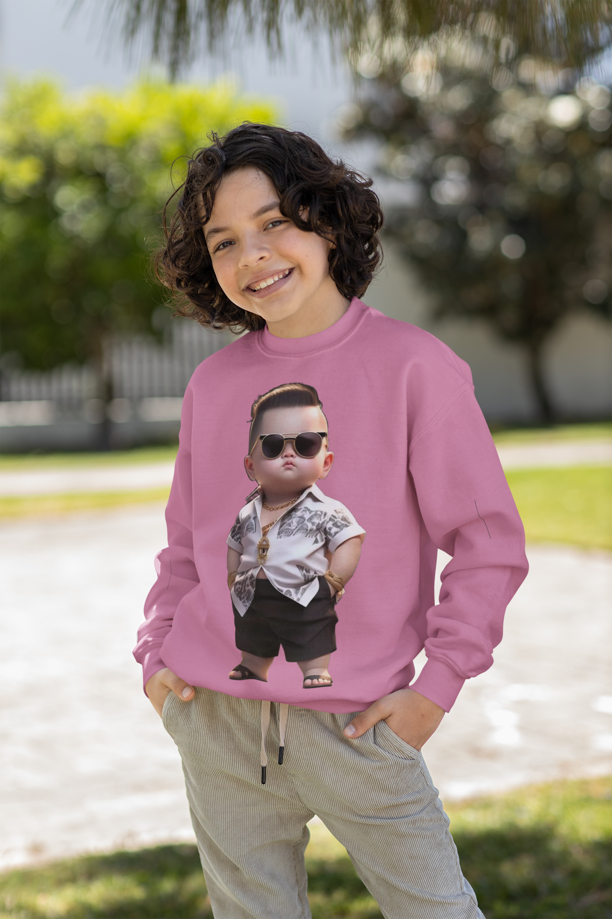 KID's Printed Shocking Color Sweatshirt