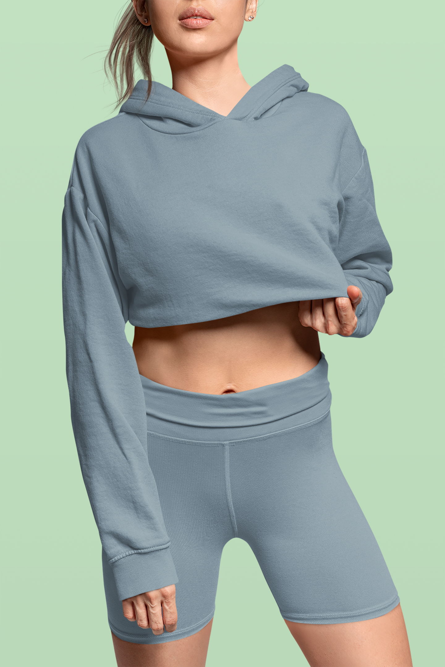 Women’s Crop Hoodie Slate Gray