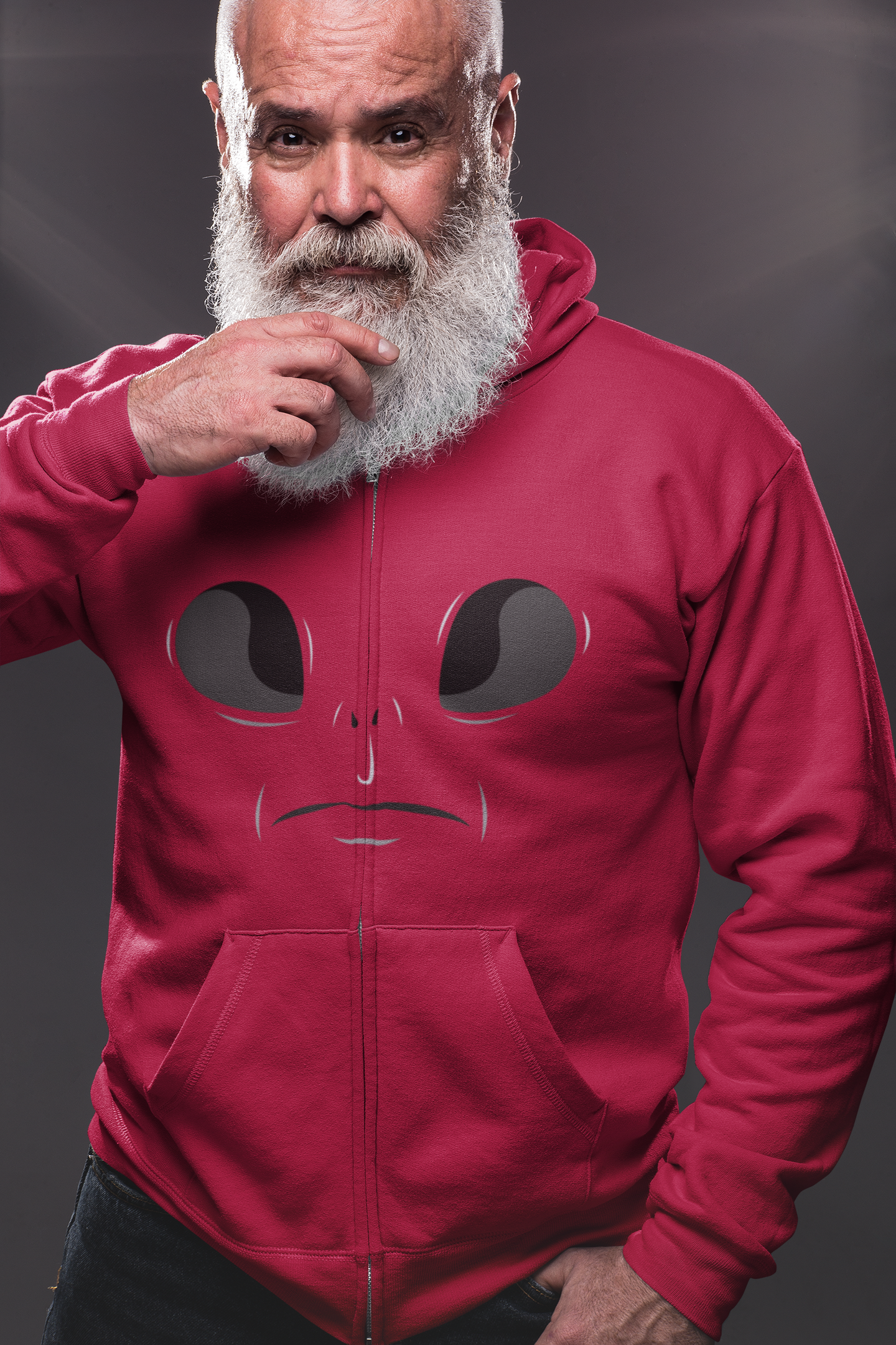 Men's Oversized Custom Hoodie in Tamarillo Color EYES