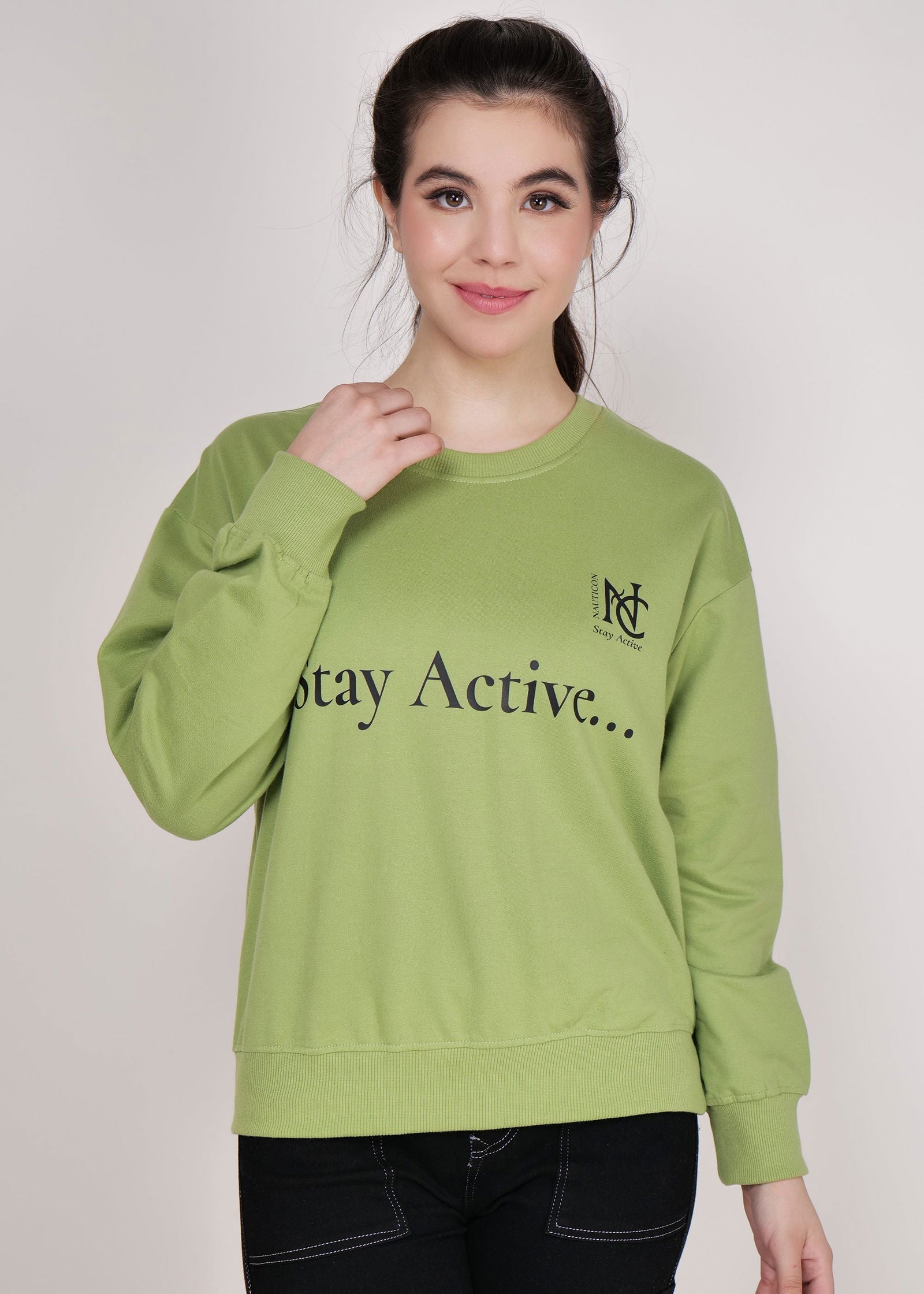 Women Sweatshirt Green - NAUTICON WEARABLES