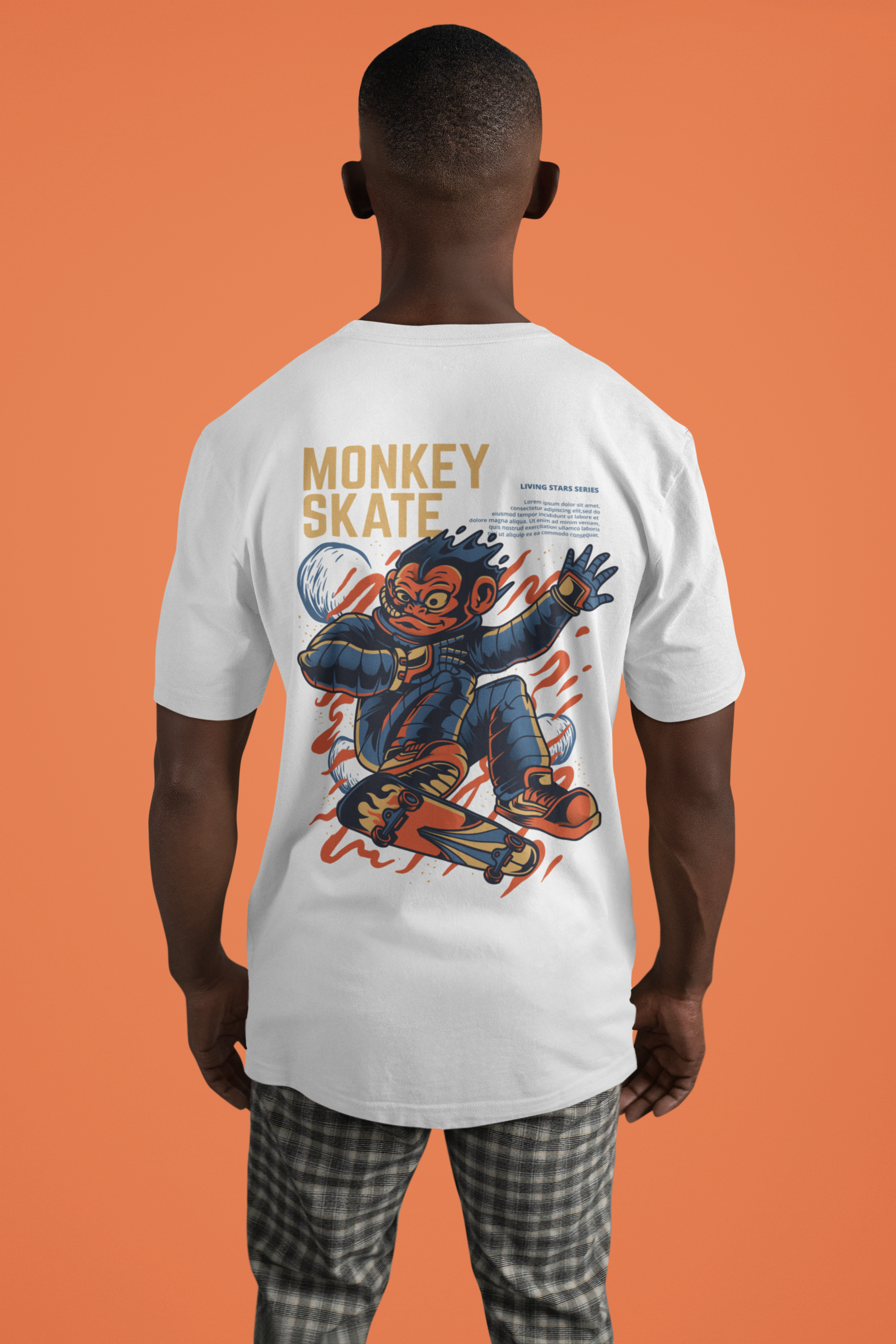 Monkey Skate OFF WHITE Oversize T-Shirt Men