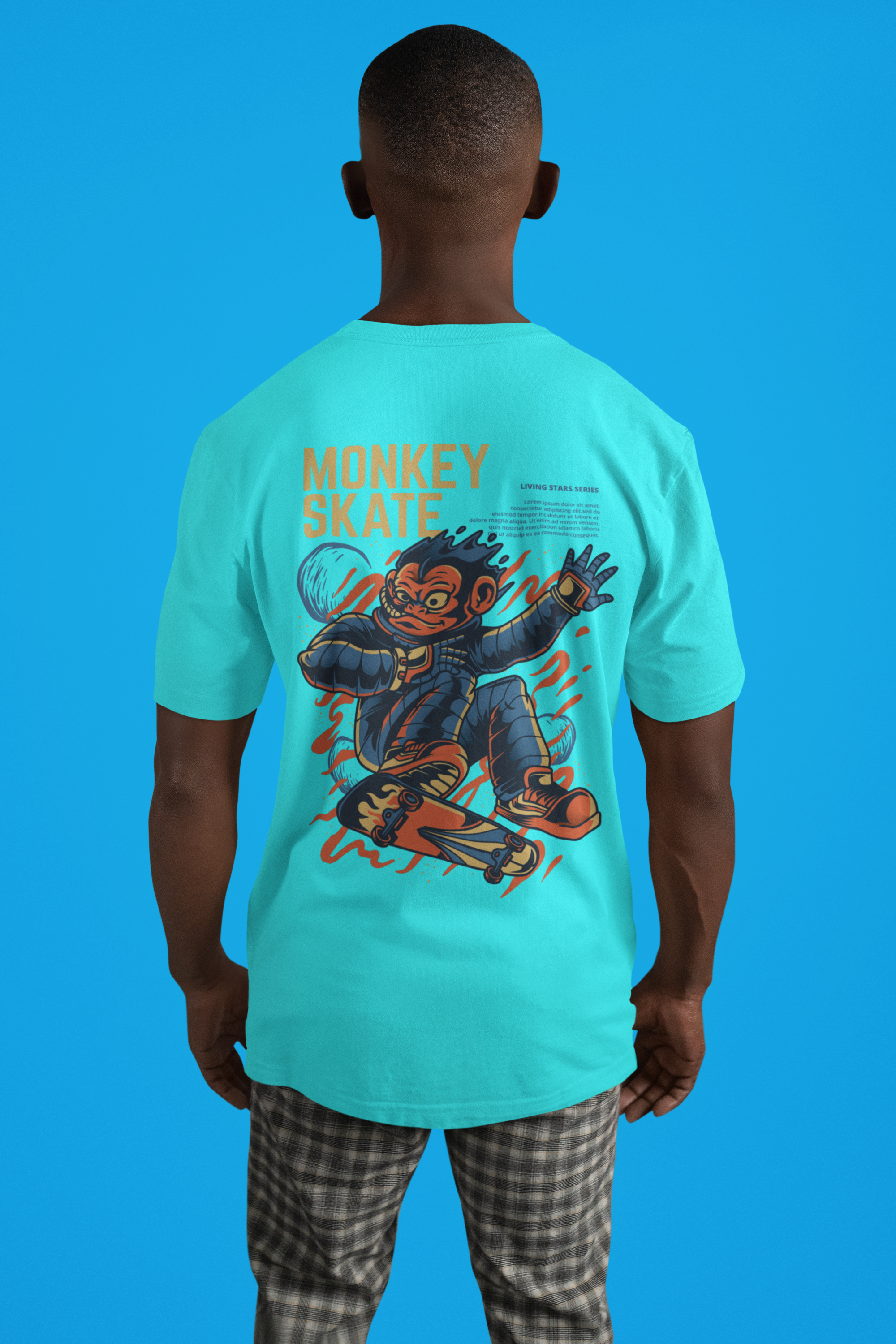 Monkey Skate Blue Diamond Oversize T-Shirt Men