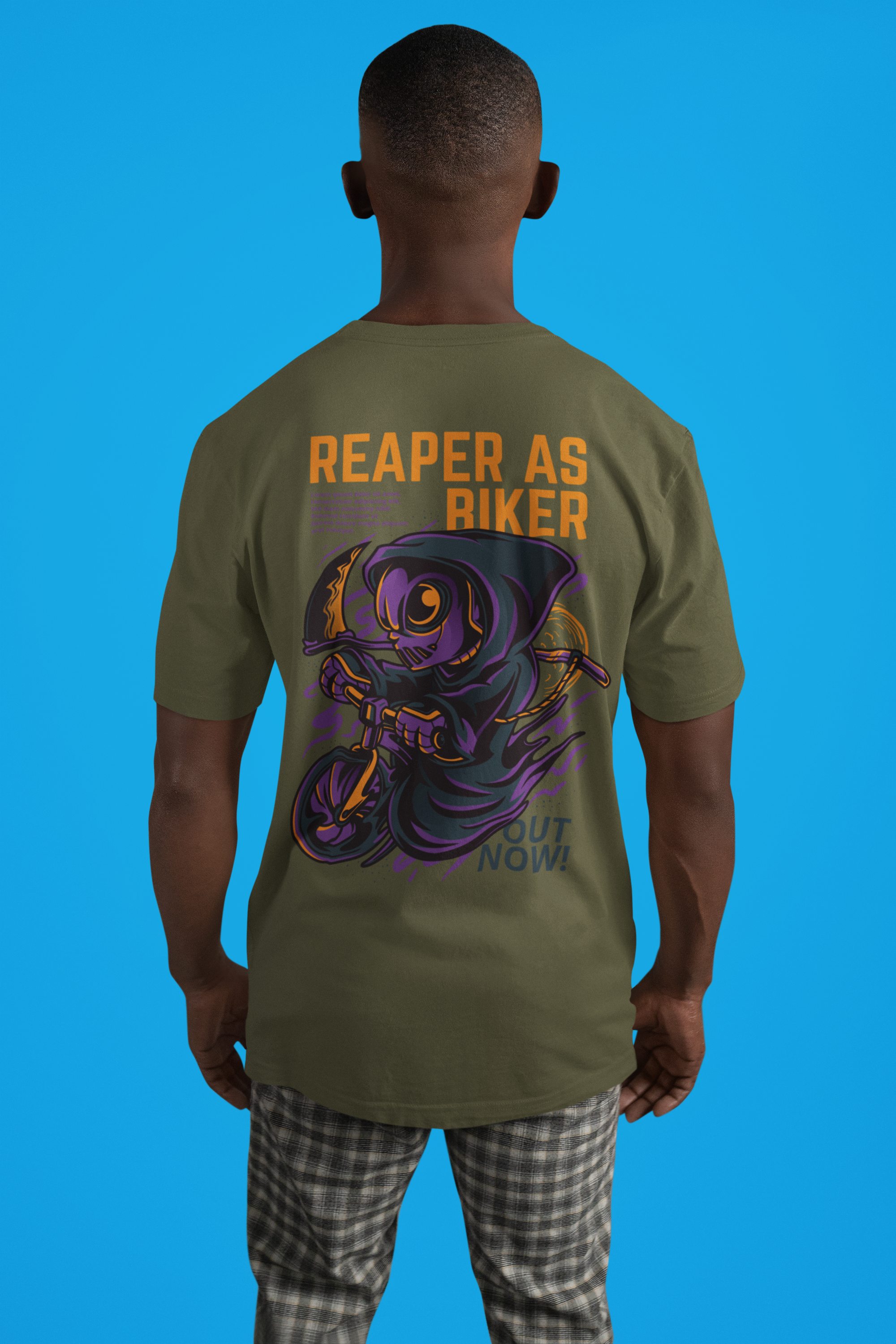 Reaper As Bikers Sage Grey Oversize T-Shirt Men