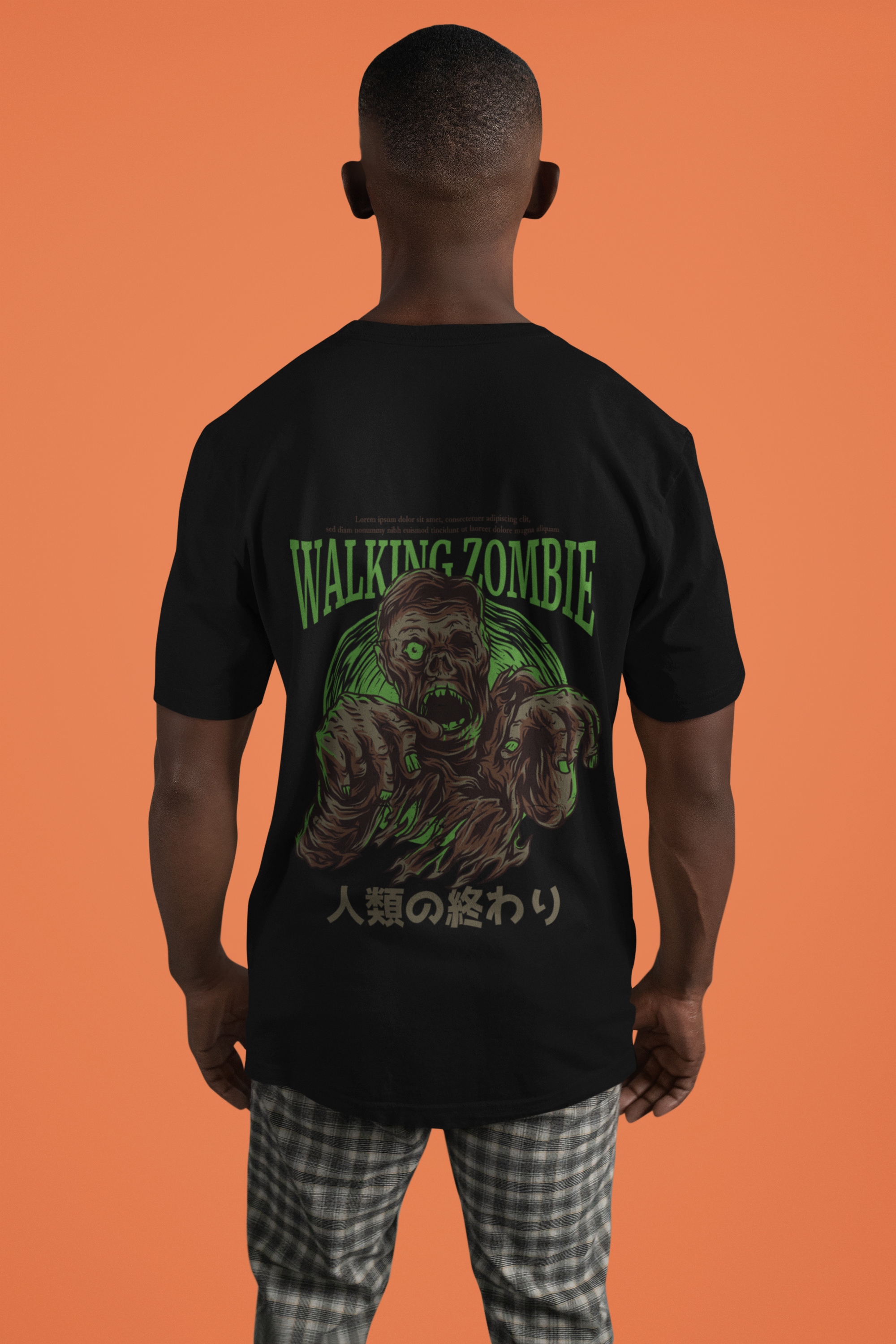 Walking Zombie Black Oversize T-Shirt Men