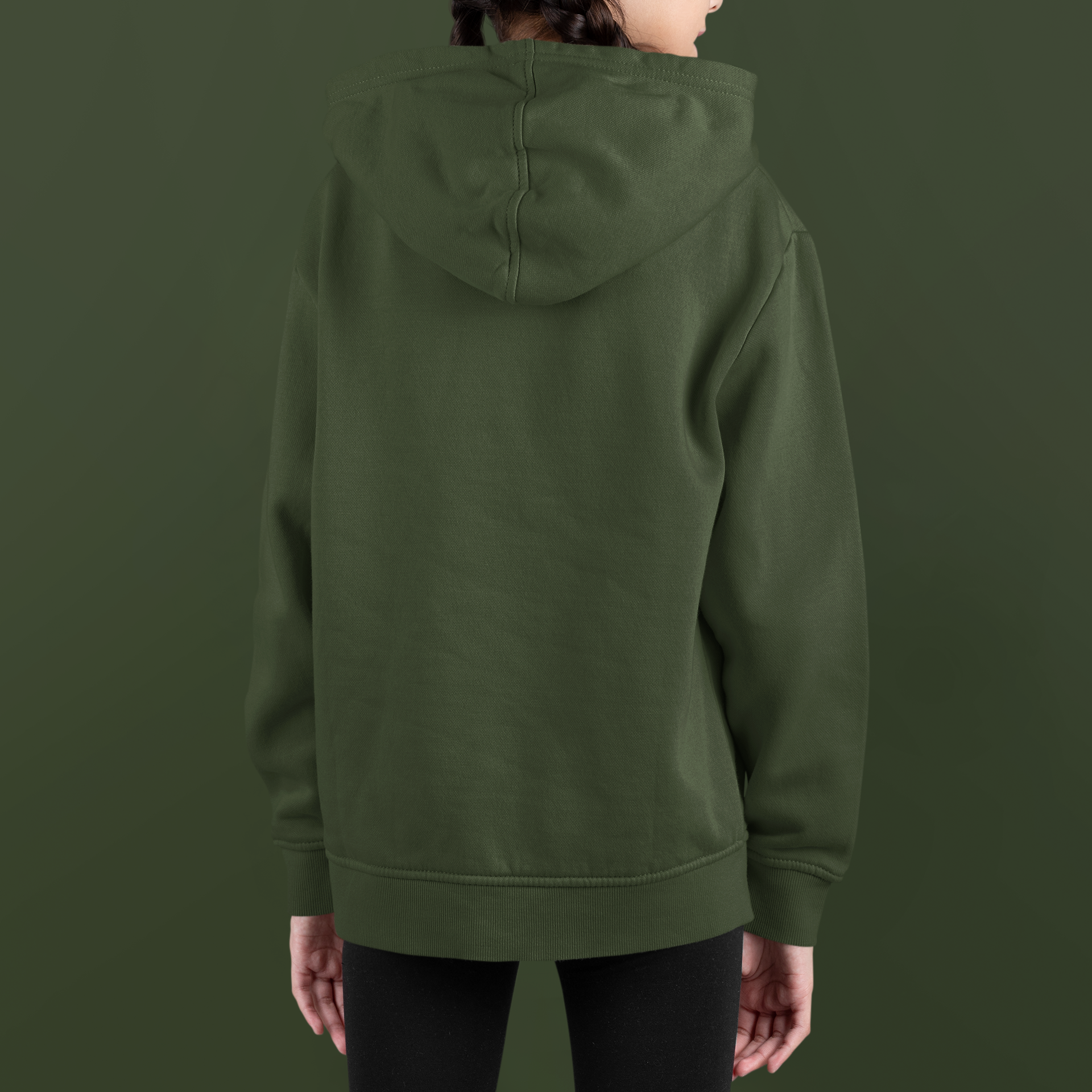 Girls Black Olive Hoodie