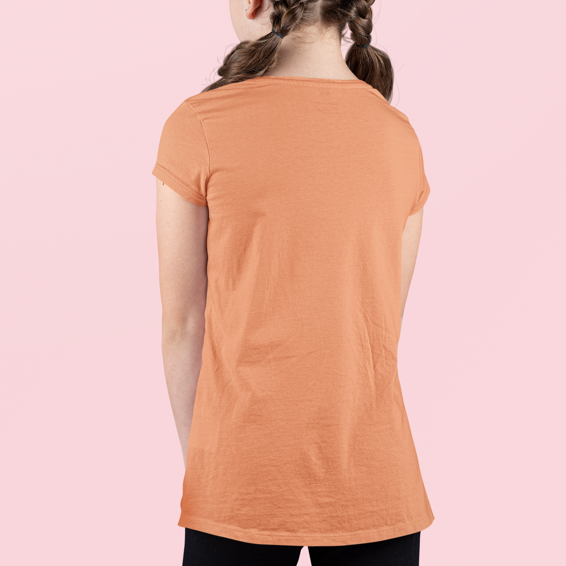 Girls's Plain Brown Sugar Crew Neck T-Shirt