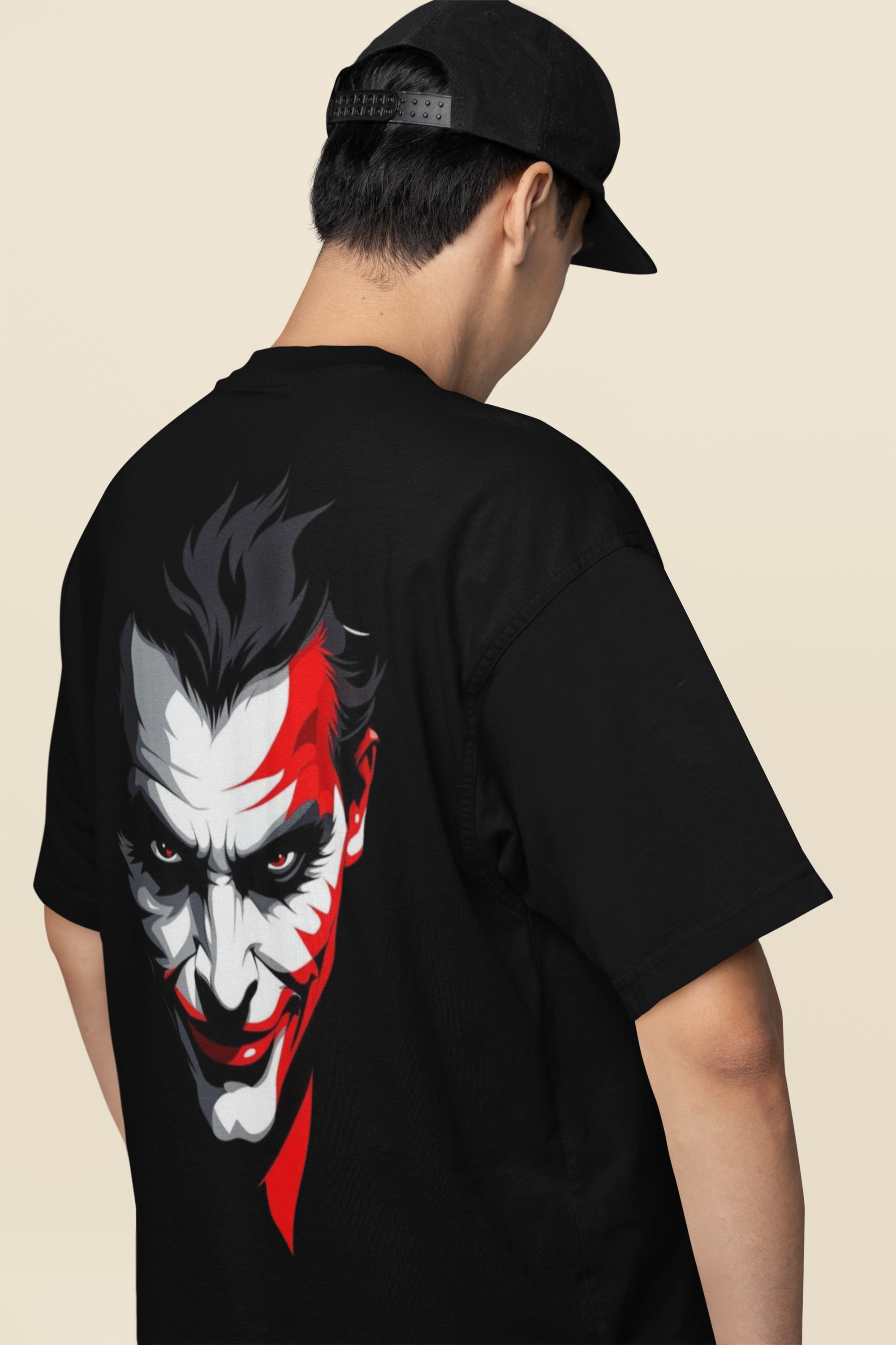 Custom T-Shirt for Men Color Black JOKER BACK Oversize