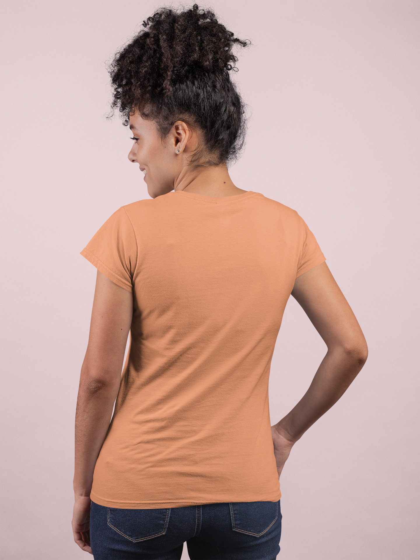 Women's Plain Brown Sugar Crew Neck T-Shirt