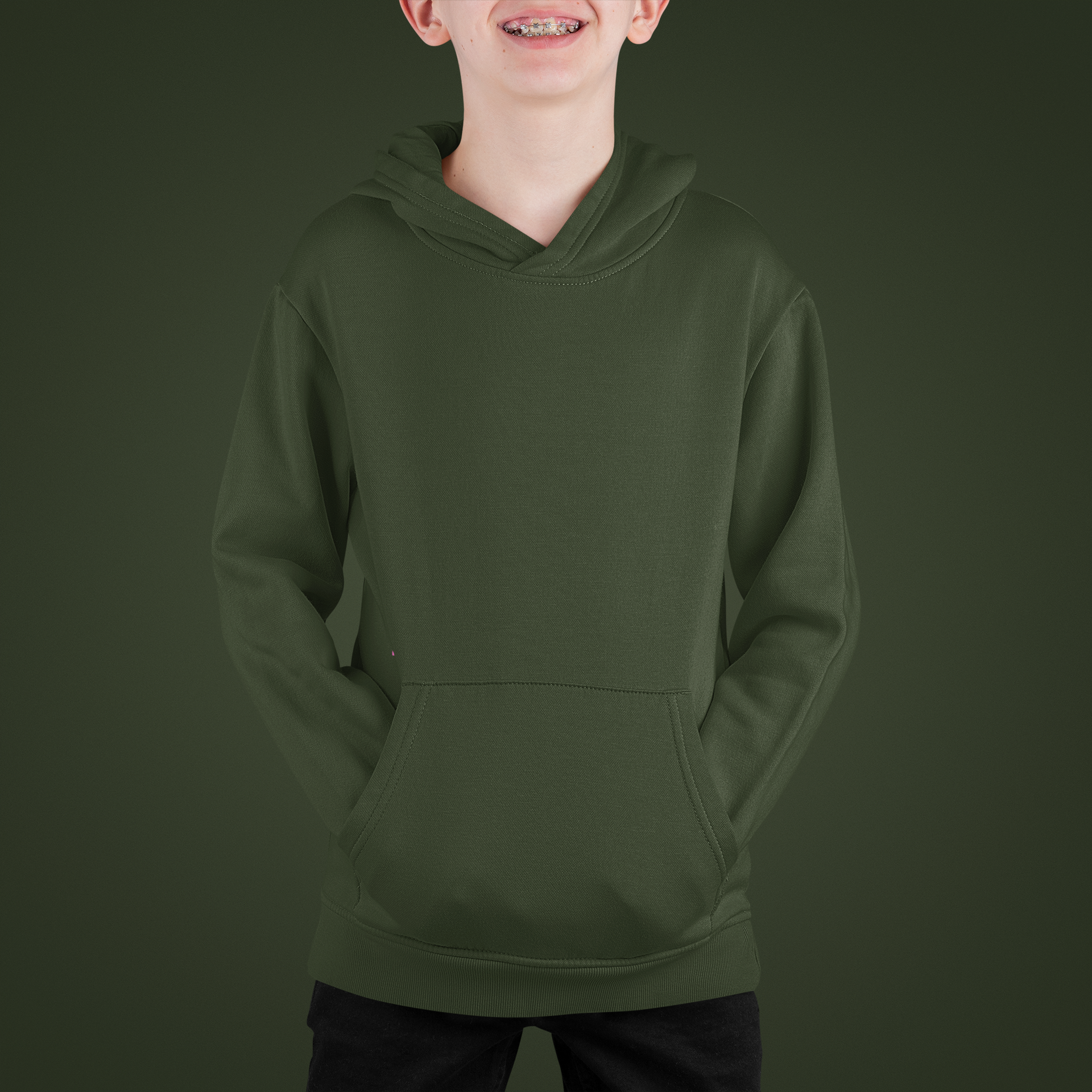 Boy's Black Olive Hoodie