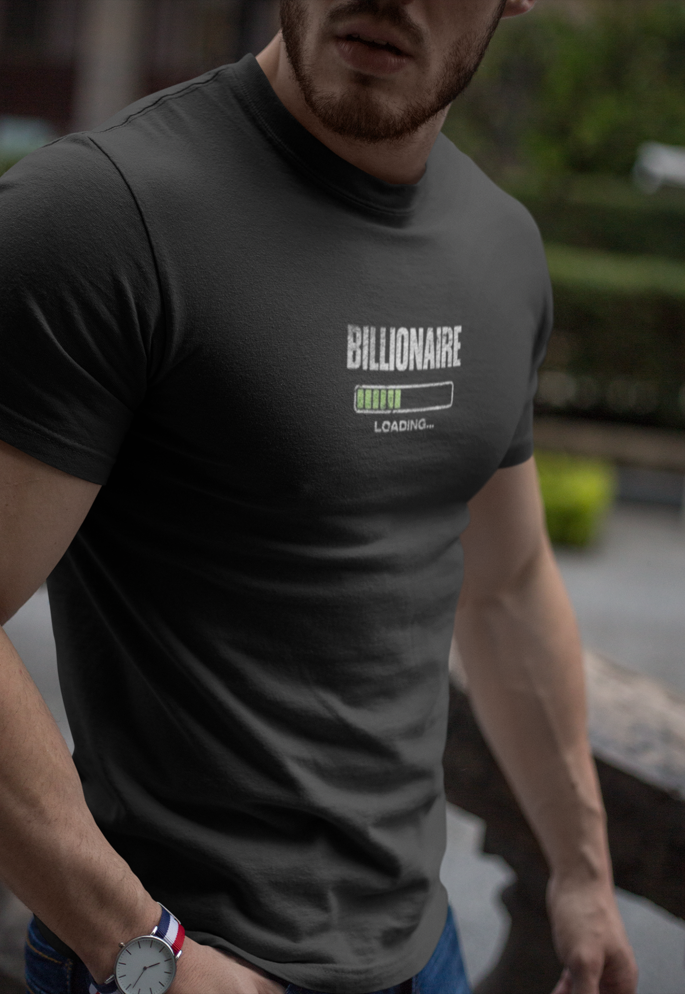 Custom T-Shirt for Men Color Black Billionaire Loading FRONT