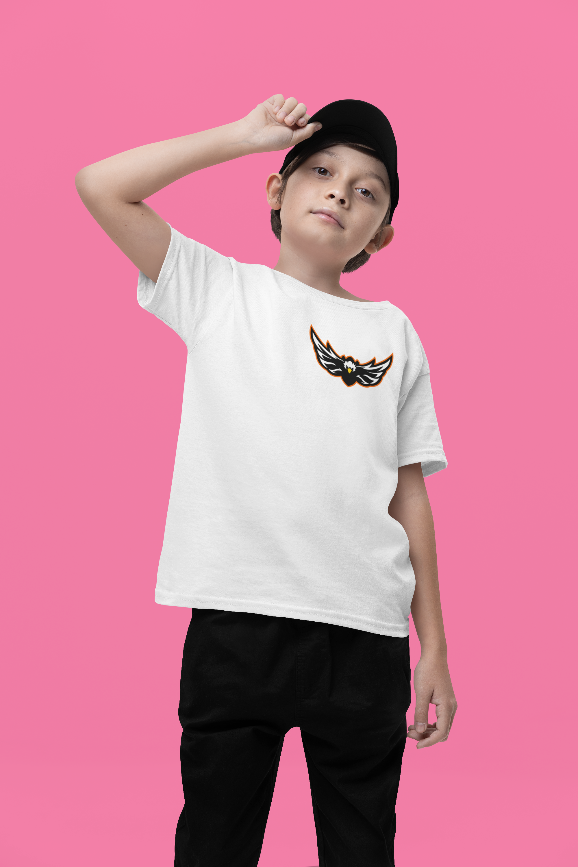 Boy's Off White Half Sleeves Crew Neck Multicolor Bird T-Shirt