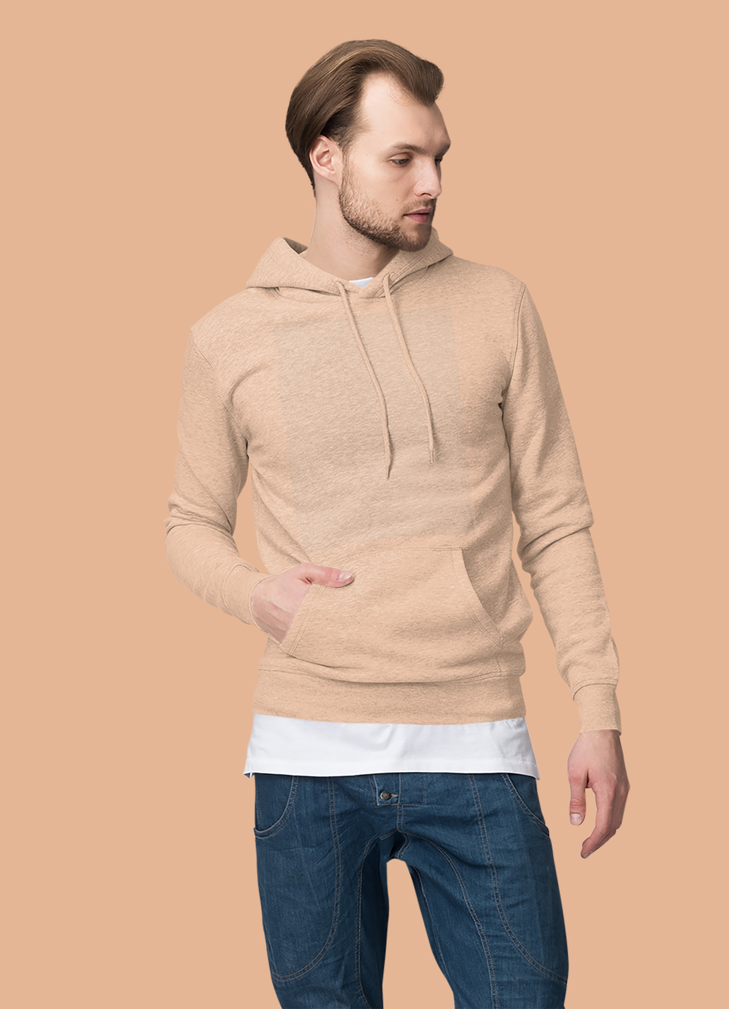 Men’s Hoodie Peach Color