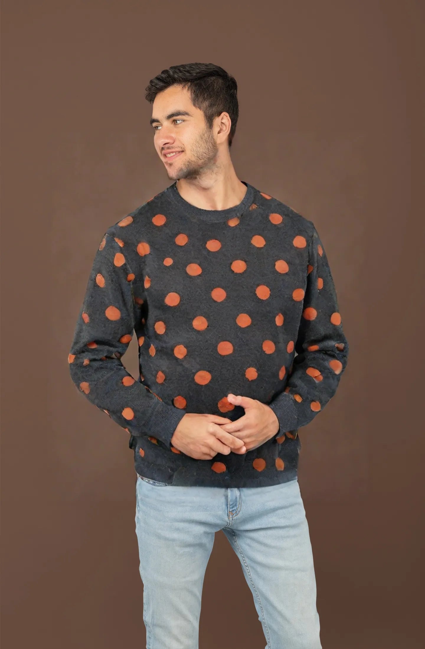 Premium Men’s Printed ORANGE DOTS Sweatshirt