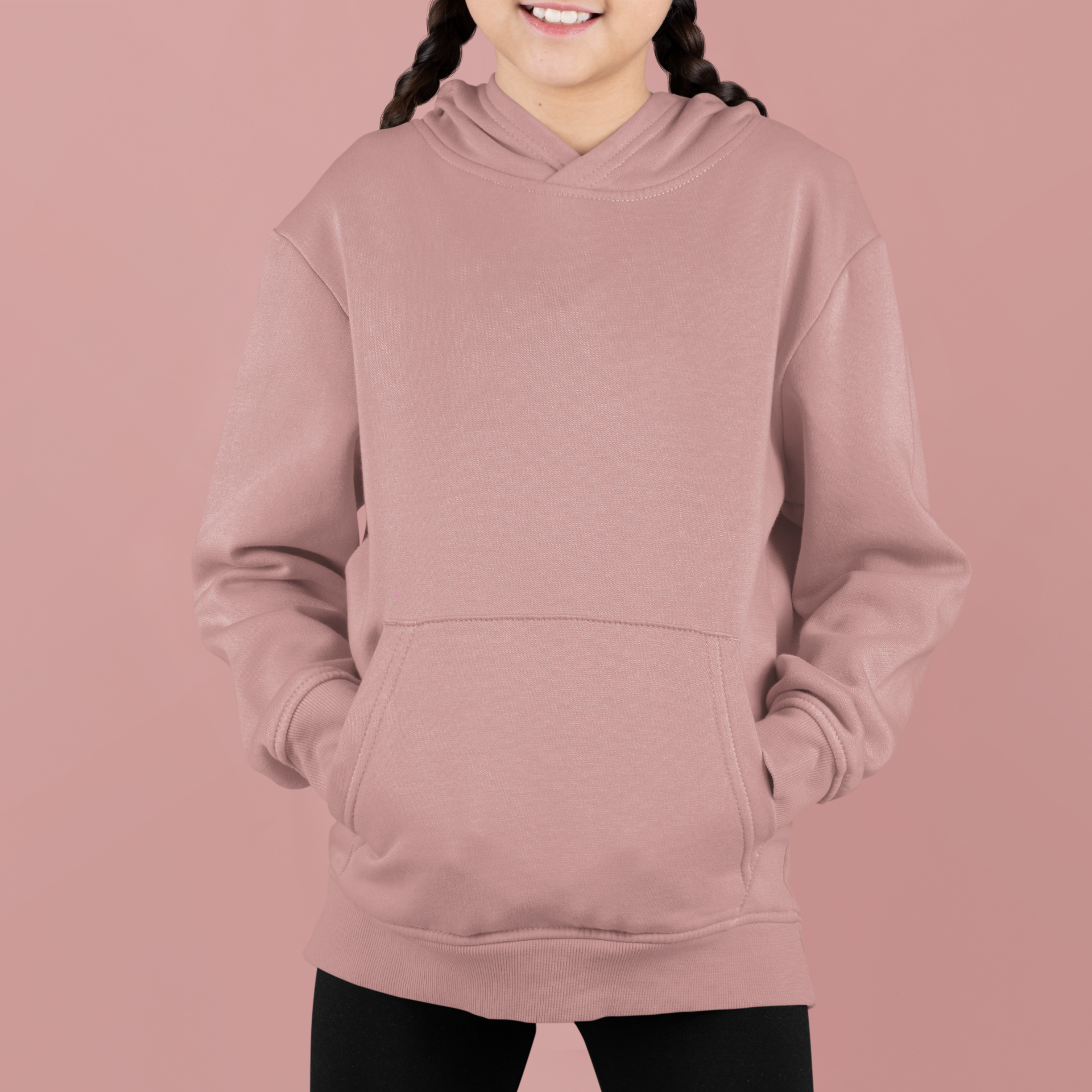 Girls Pink Rose Hoodie