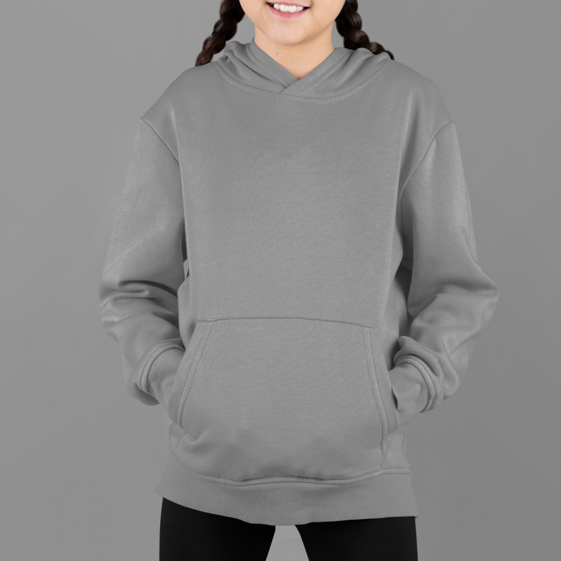 Girls Grey Color Hoodie