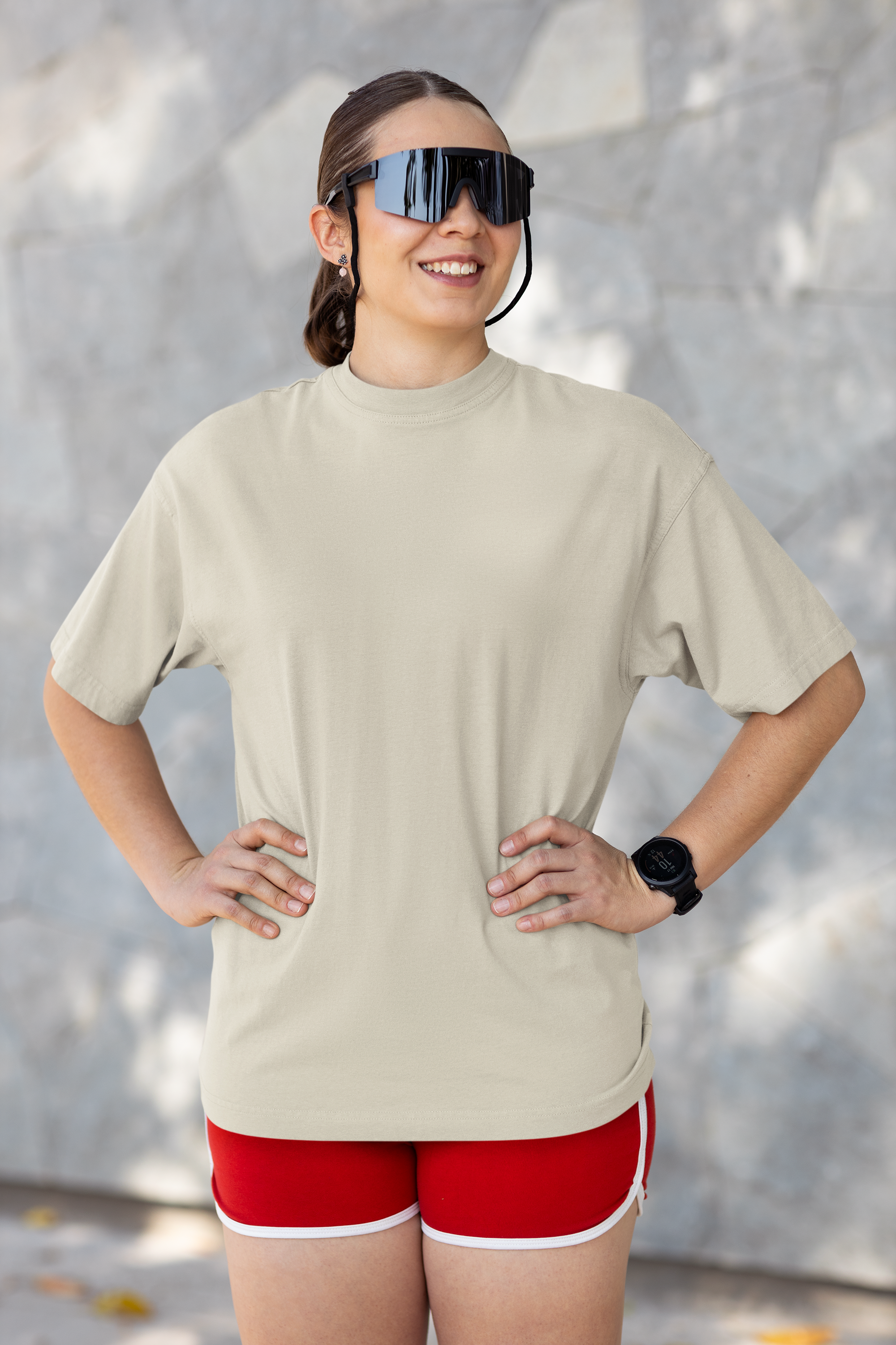 Women's Quill Grey Plain Oversize T-Shirt