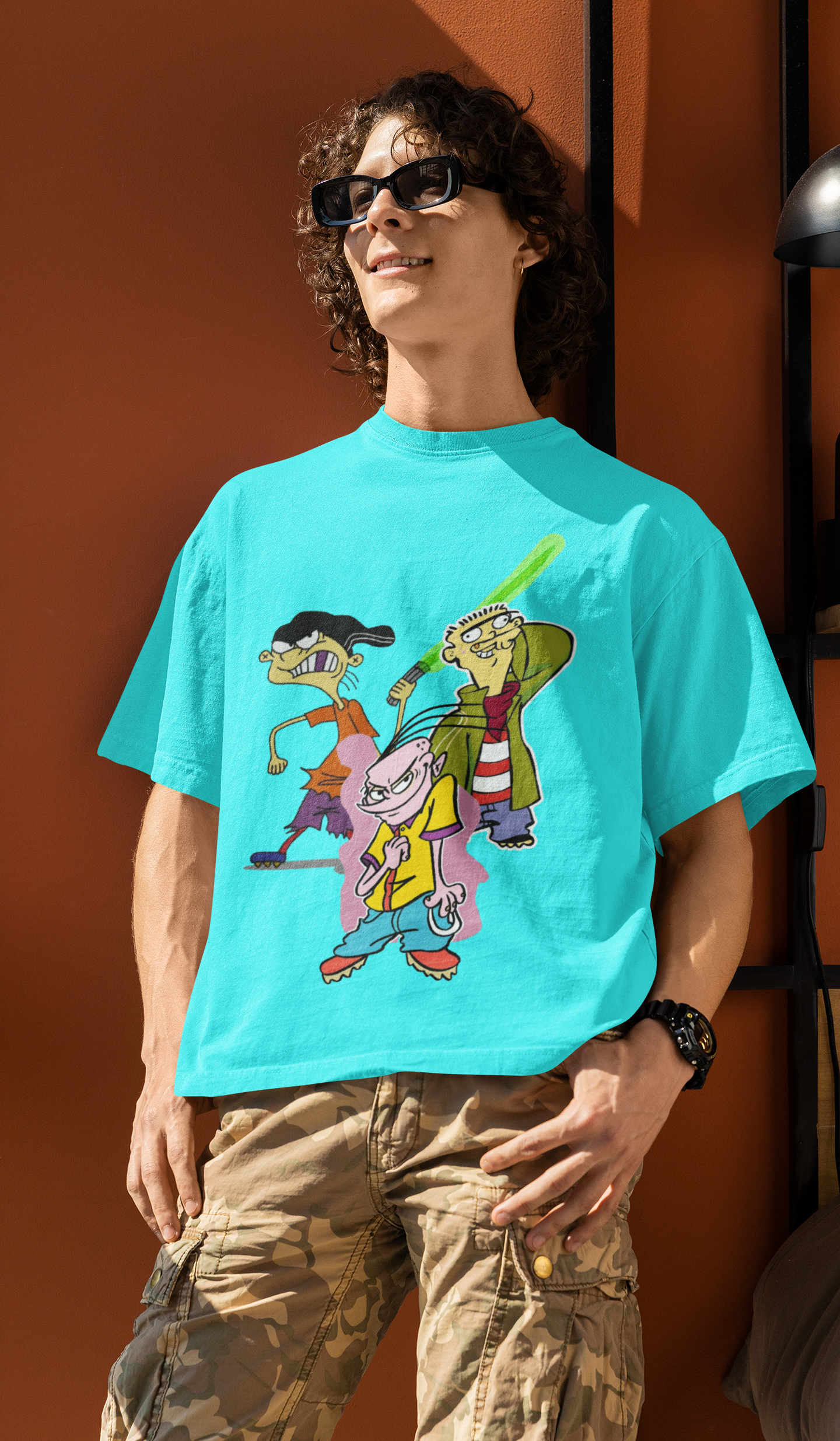 ED,EDD'n EDDY Blue Diamond Color T-Shirt for Men