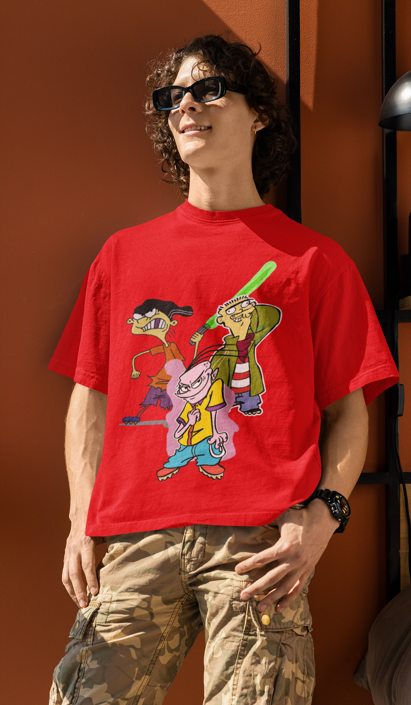 Ed, Edd n Eddy Dark Red Color T-Shirt for Men