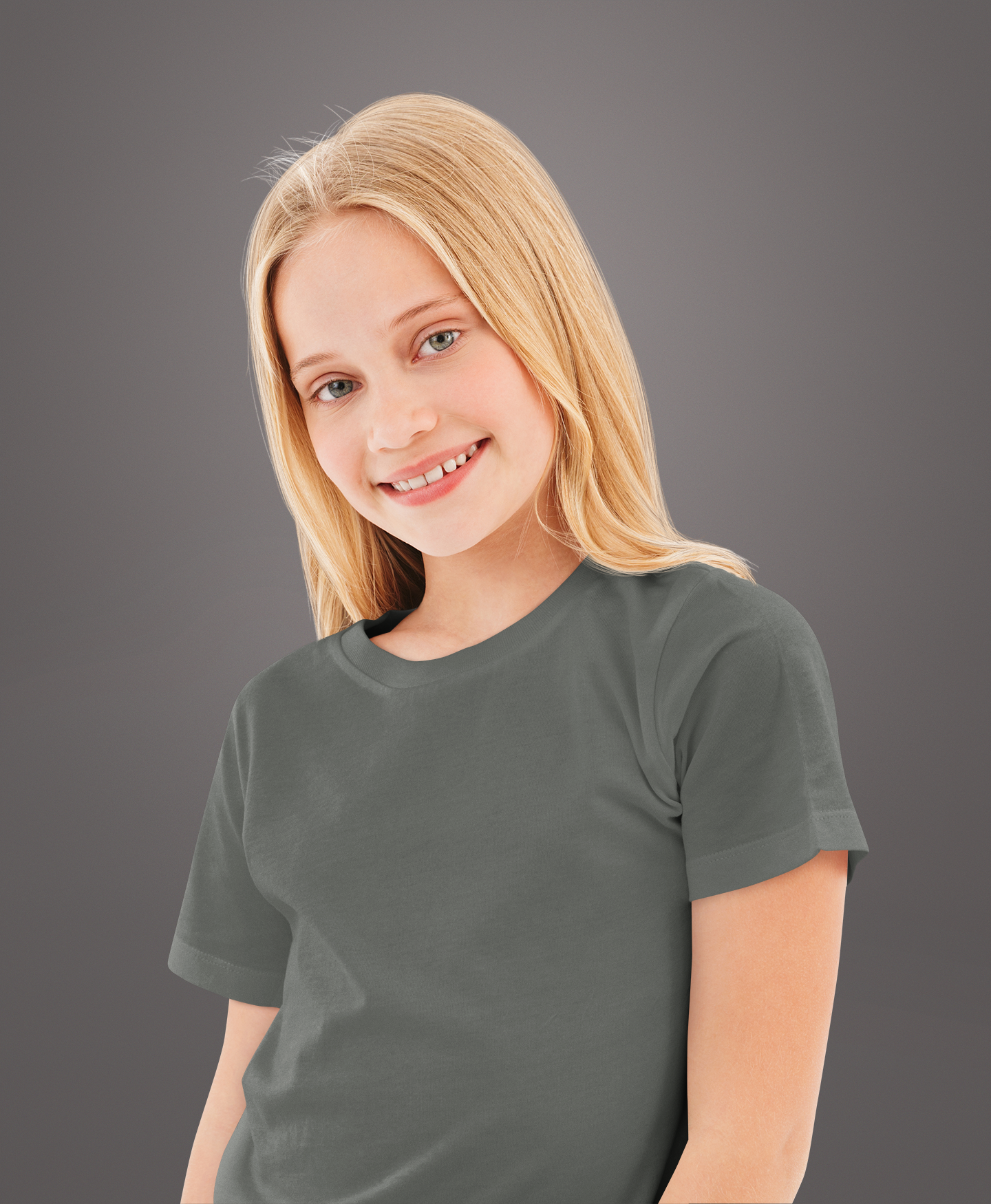 Girl's Davy Grey Crew Neck T-Shirt