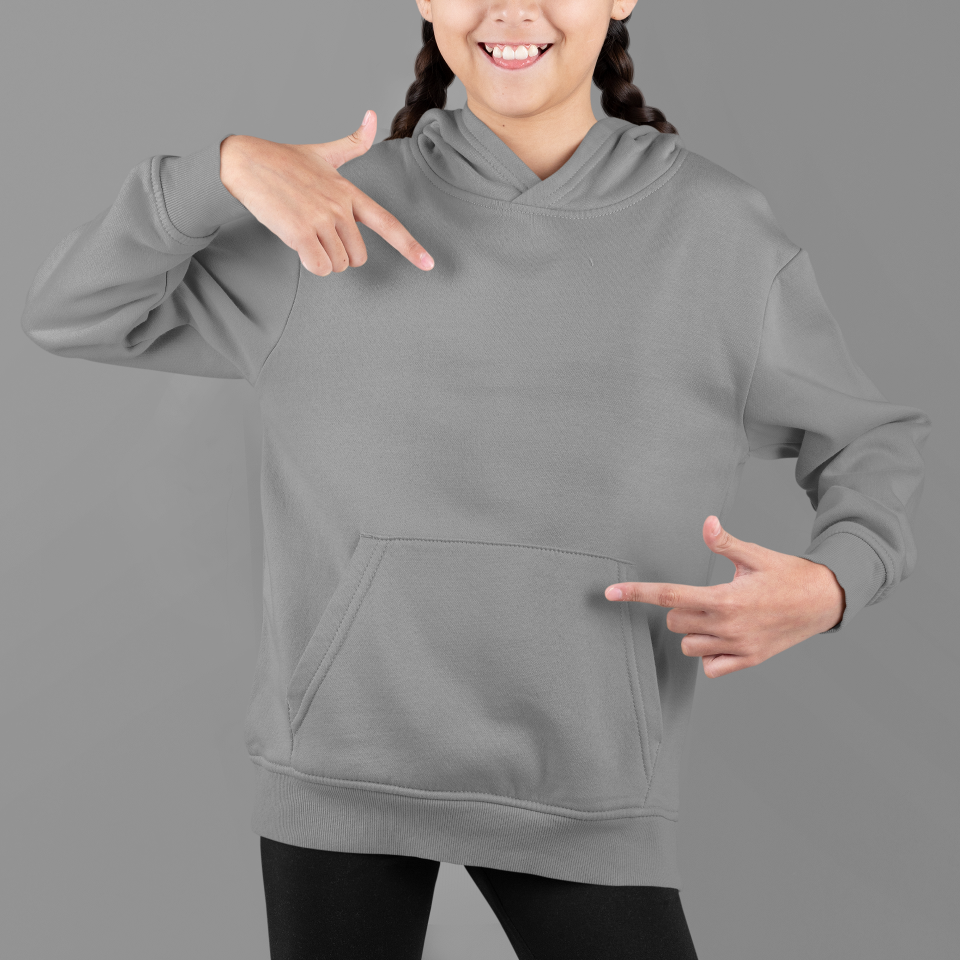 Girls Grey Color Hoodie