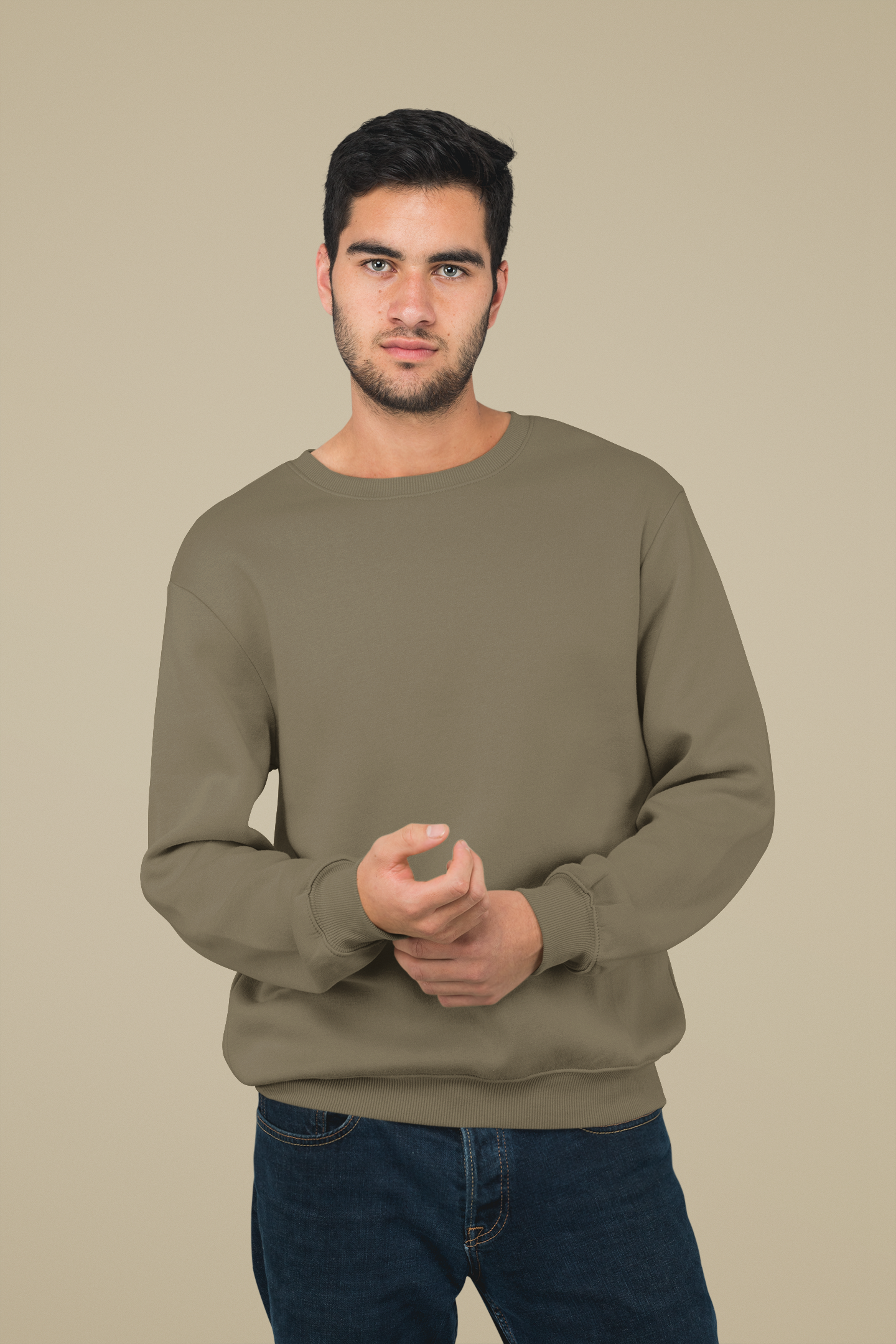 Premium Men’s Cotton Sweatshirt/Tabacco Brown