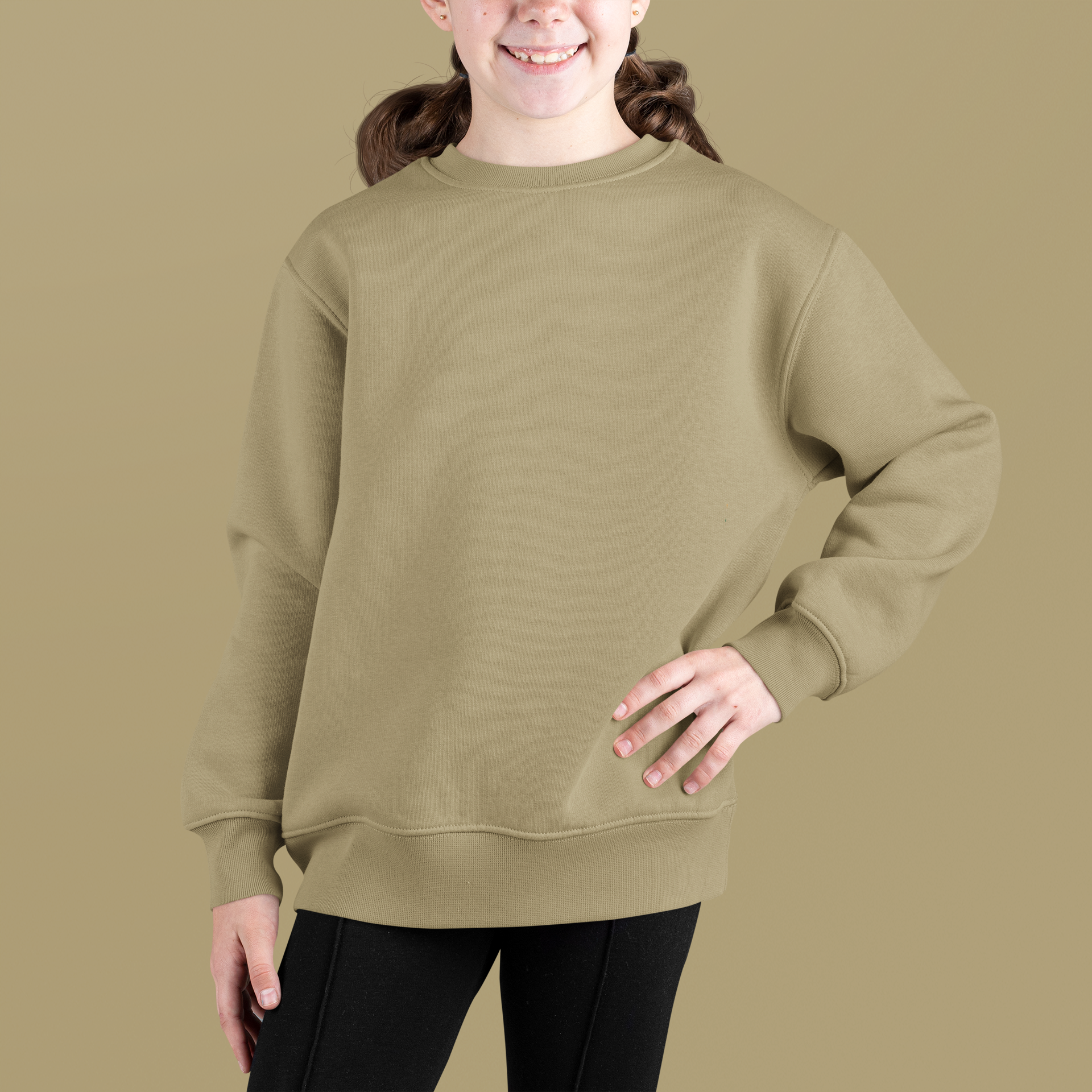 Girl's Muted Beige Sweatshirt