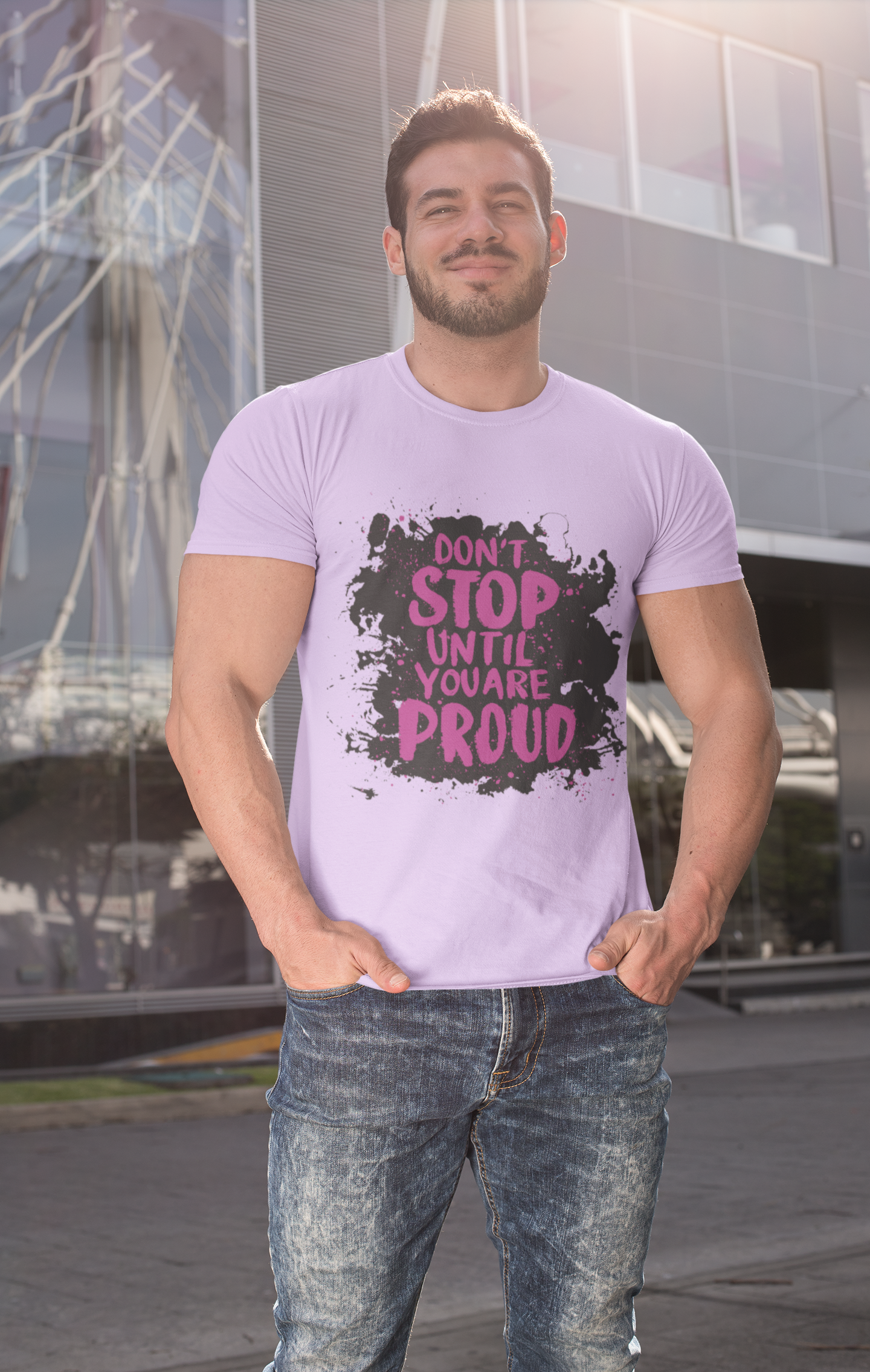 Dont Stop Wisteria Lavender Crew Neck T-Shirt Men