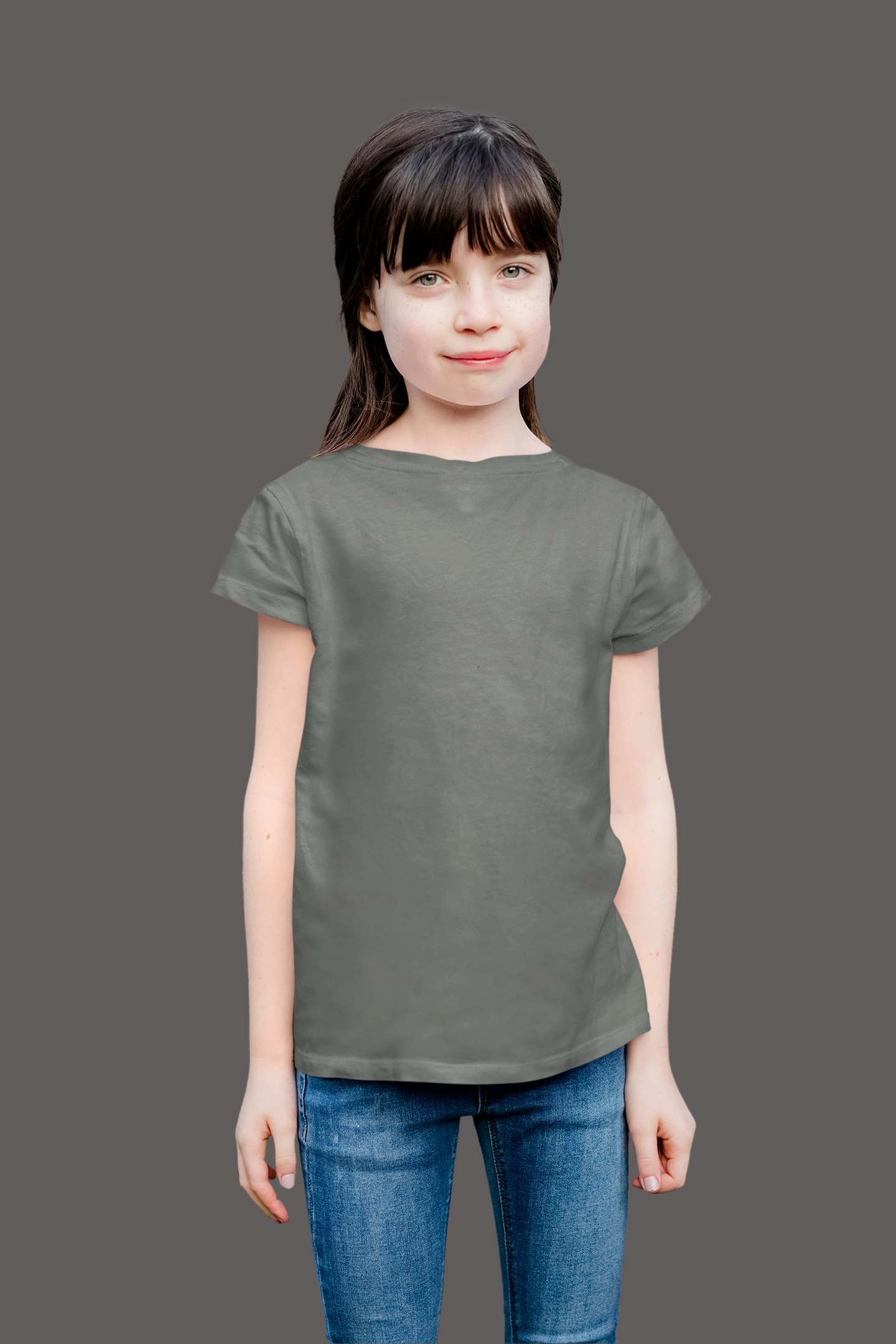 Girl's Davy Grey Crew Neck T-Shirt